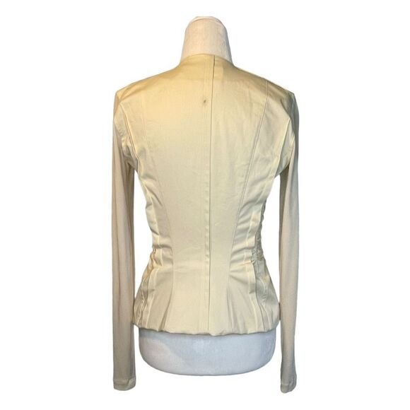Donna Karan Blazer Jacket Fall 2002 Ready to Wear Runway Show Cream Stretch Knit - Picture 5 of 16
